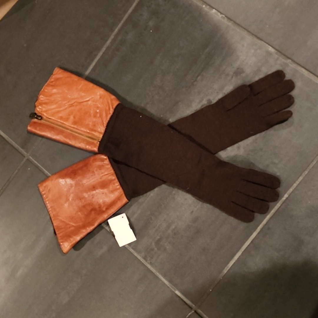 Long Leather Gloves, New!